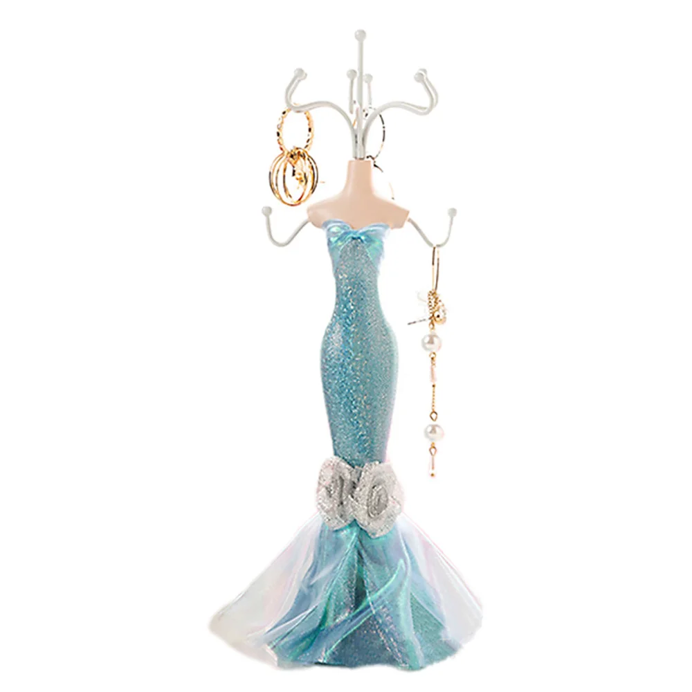 

Держатели для ожерелья, подставка для манекена, подставка для ювелирных изделий из смолы, домашнее хранение, синий Модный Стеллаж в европей...