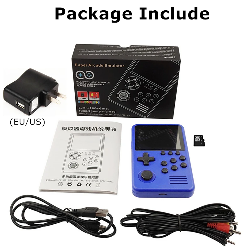 

Upgrade M3S M3 PLUS handheld portable game console 3.2inch 4GB/32GB with 1500+ free retro games 8/16/32/128 bit game kids gift