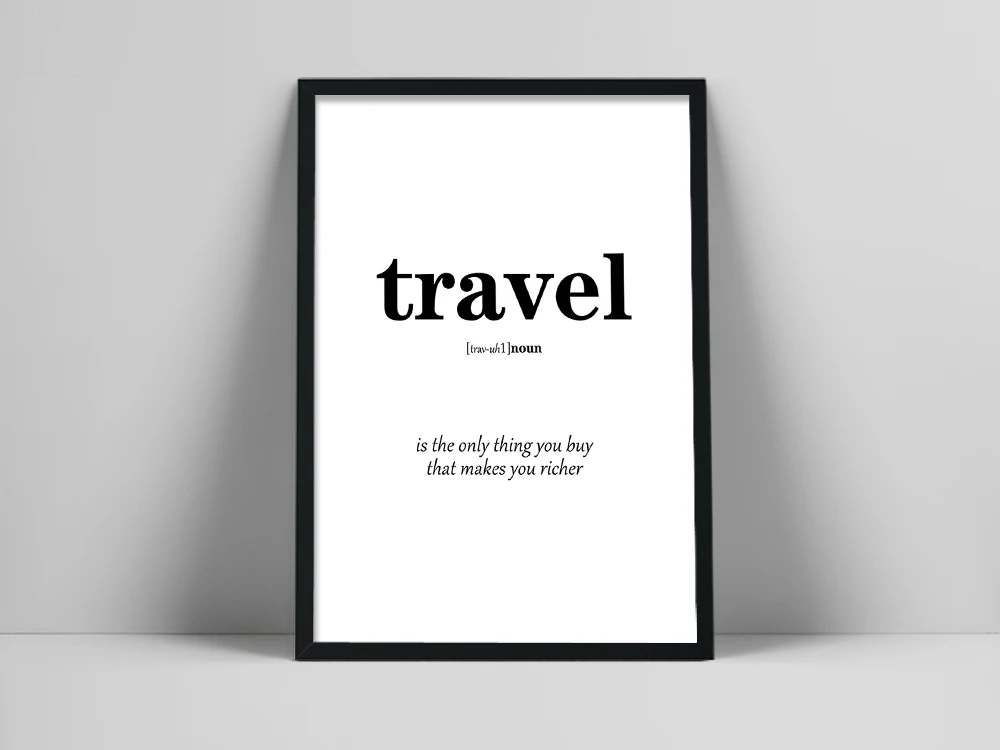 

Печать разрешения для путешествий, мировое искусство путешествий, постер для путешествий, печать слов, домашний декор стен,