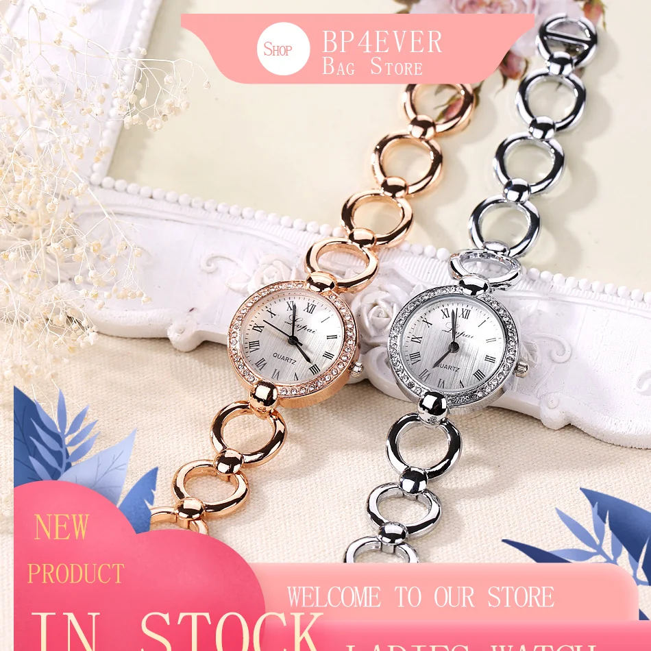 

Fashion Luxury Ladies Watches Bracelet Watches Birthday Gifts Watch Round Rhinestone Circle Bracelet Montres De Luxe Pour Dames