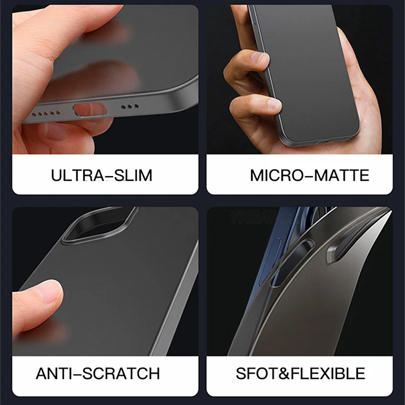 colorful 0 3mm ultra thin matte case for iphone 13 12 mini 11 xr x xs pro max 6 7 8 se 2 3 translucent hard frosted phone cover free global shipping