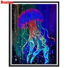 Алмазная живопись сделай сам, мозаика, Медуза под морем, морская жизнь, океан, 3d картина Стразы, алмазная вышивка, ручная работа, подарок