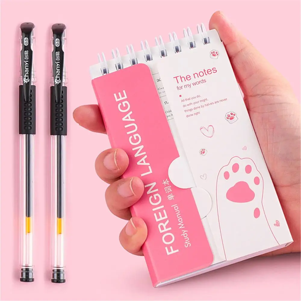 

80 Sheets Japanese Pocket Kawaii Cartoon Students Vocabulary Notebook English Words Card Kids Study Memo Notes Manual Book