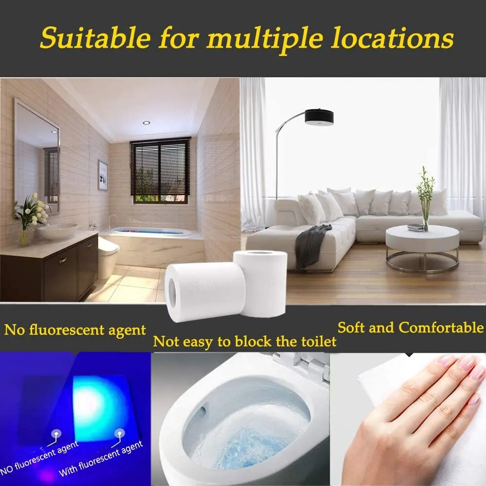 Ультра мягкая белая туалетная бумага 10 рулонов 4 слоя для ванной рулон Высокая