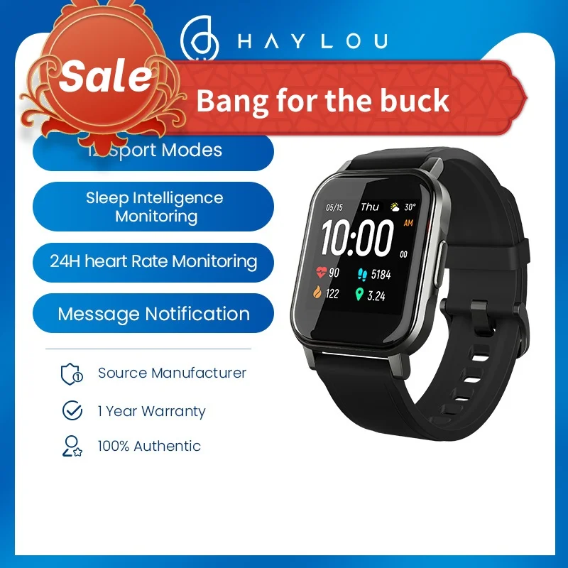 

Смарт-часы Haylou LS02 с поддержкой bluetooth 5,0 и Пульсометром