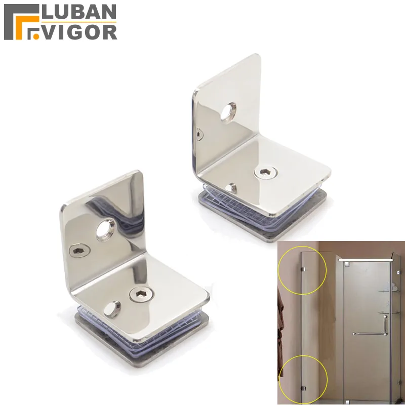 

304 Stainless steel 90-degree glass clamp,Glass partition holder,mirror polishing,fix glass on the wall,bathroom accessories