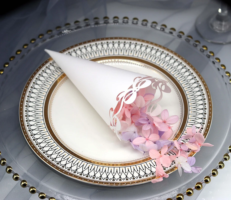 10/50/80 шт. Белая Мини коническая бумажная трубка цветок свадебное чистое и свежее