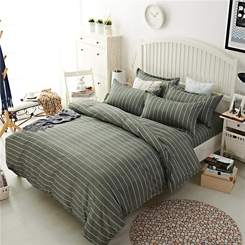 Постельное белье простой современный комплект постельного белья полная
