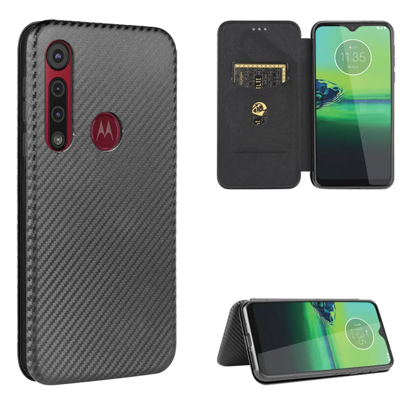 Чехол для Motorola One Macro тонкий чехол из углеродного волокна с текстурой кожаный