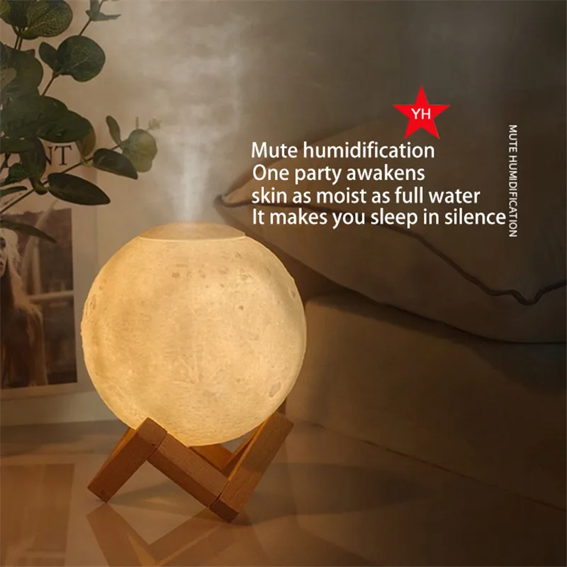 

880ML Large Capacity Air Humidifier Moon Lamp Moonlight Humidifiers Night Light USB Air Humidifier Mist Maker For Room