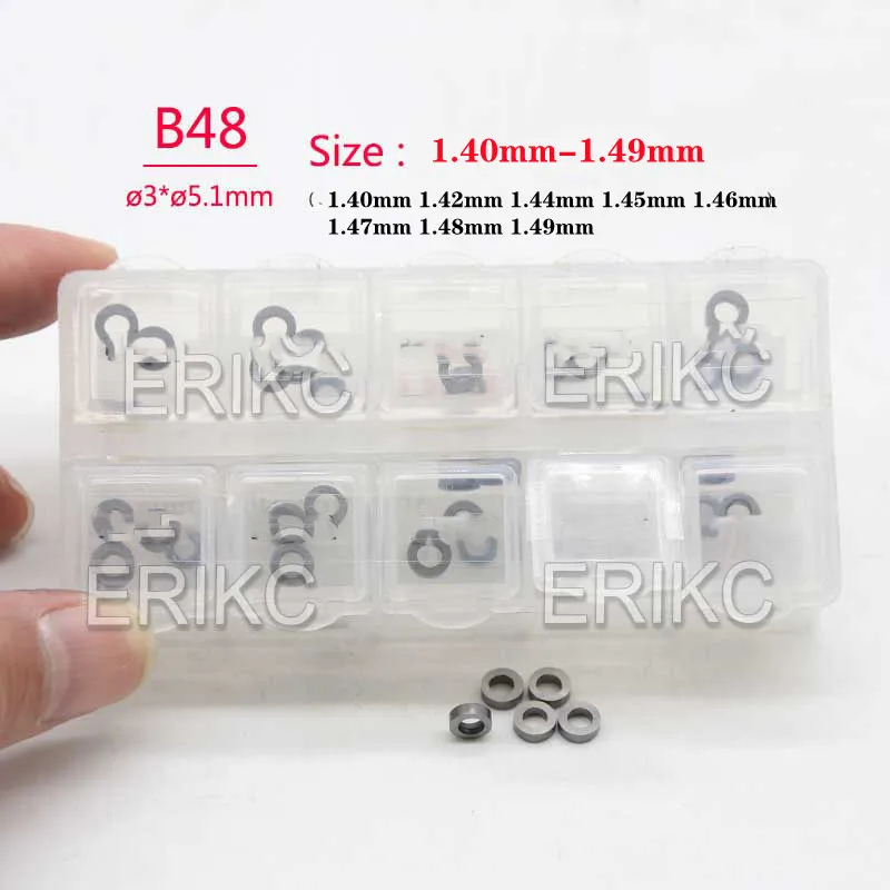 

ERIKC B48 SIZE 1.40MM-1.49MM Injector Calibration Shims KiT 1.40MM 1.42MM 1.44MM 1.45MM 1.46MM 30 PCS /Box FOR Bos-ch 120 Series