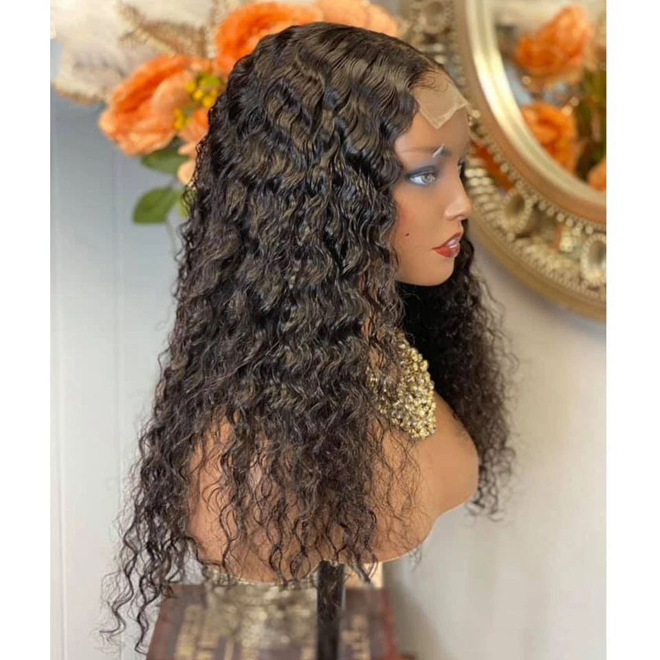 

Natural Black Lace Frontal Wig With Baby Hair Brazilian Human Hair Preplucked Lace Wig For Black Women 180% Density Wigs