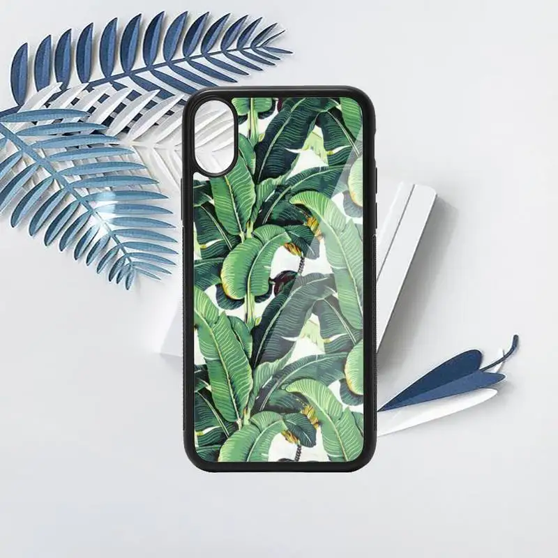 

Summer Banana Green Leaf Phone Case PC for iPhone 11 12 pro XS MAX 8 7 6 6S Plus X 5S SE 2020 XR