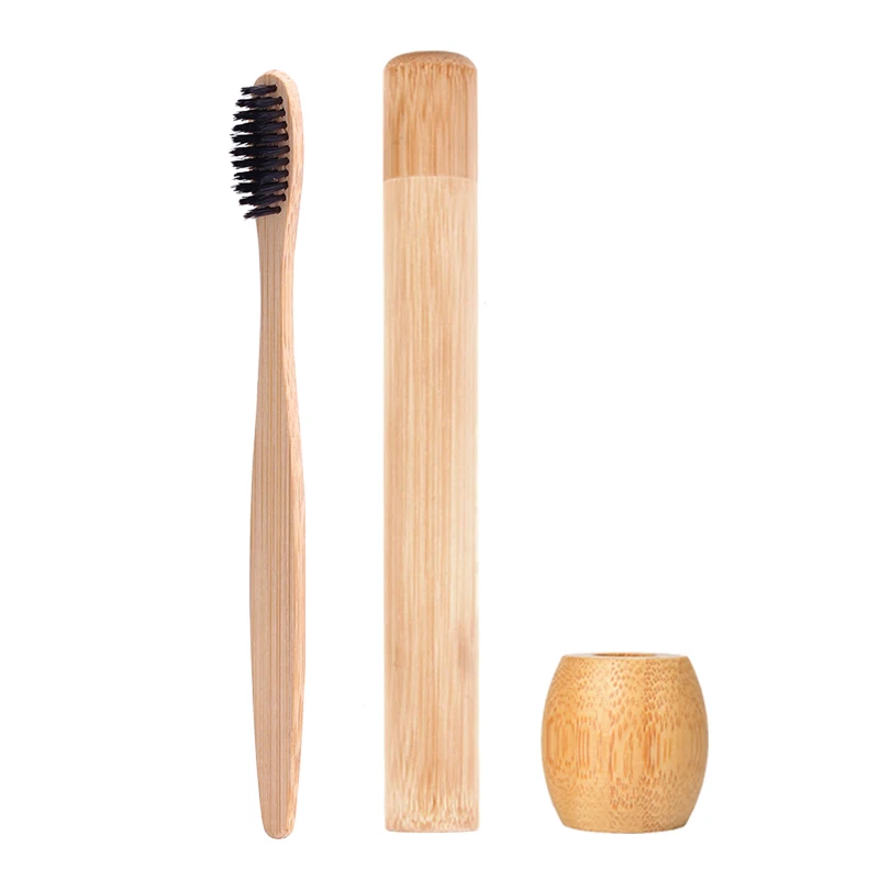3pcs set Набор из экологически чистых бамбуковых трубок для зубных щеток, Дорожный Чехол ручной работы, деревянный держатель для зубных щеток, портативная упаковка для путешествий - Цвет: 3pcs set