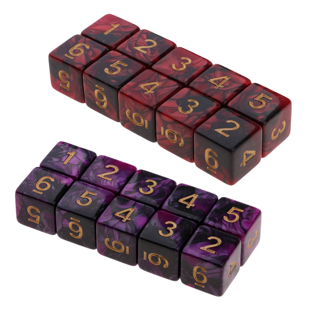 20 шт. игральные кости двух цветов 16 мм D6 для подземей и драконов DND РПГ MTG