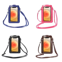 unisex mini crossbody cell phone touch screen purse women pu leather shoulder bag female casual card money holder shopping tote