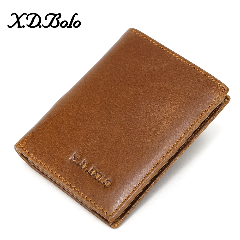 Кошелек XDBOLO мужской из воловьей кожи бумажники с монетницей модный клатч