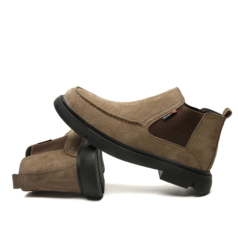 2019 ботинки Челси мужские замшевые без шнурков Мужская зимняя обувь Повседневные