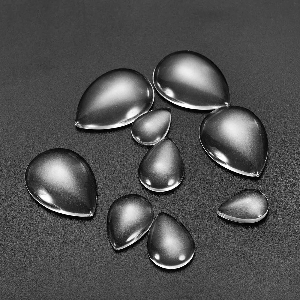 

30pcs/lot 18x25mm Water Drops Shape Cabochon Dome Cover Transparent Glass Cabochon Setting For DIY Jewelry Making Accessories