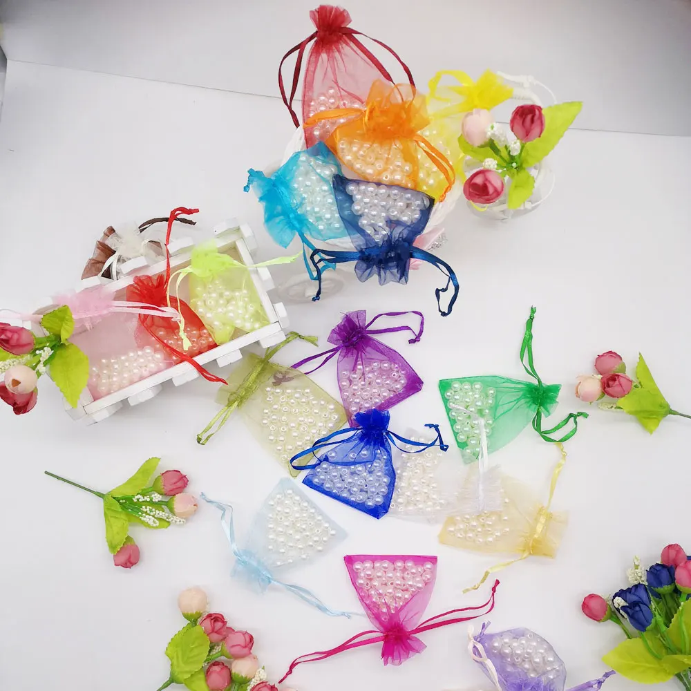50pcs Organza Gift Bags 10x15 Drawstring Box Packaging Gifts For Birthday Christmas Wedding Bag | Дом и сад