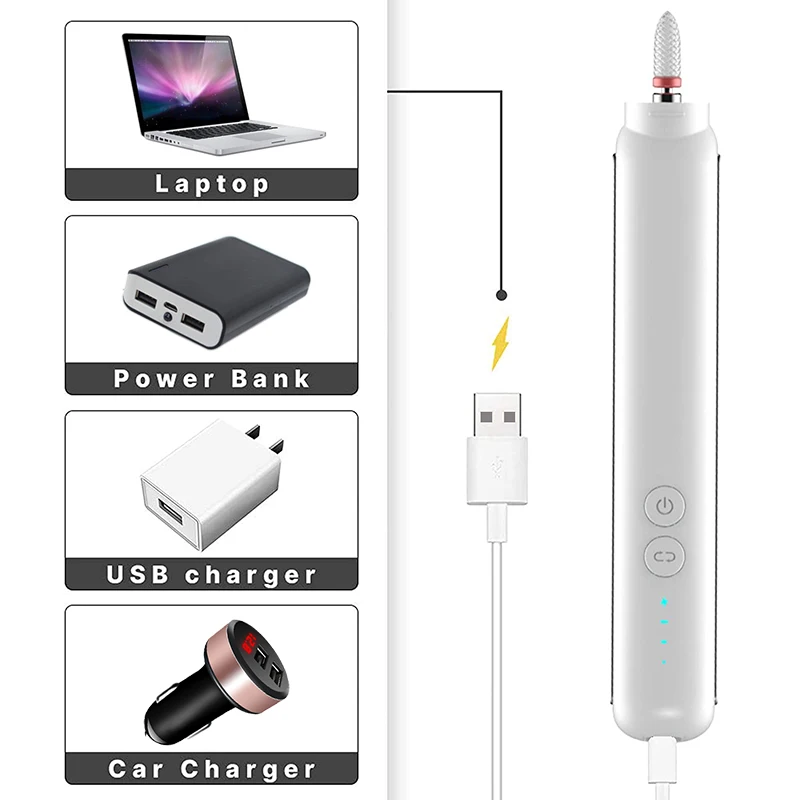 

Wireless Electric Nail Drill Machine Pedicure Manicure Drill Set Mill Cutter Set Nail File 15000RPM Polishing Equipment