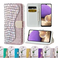 glitter bling wallet case for fundas samsung galaxy a32 a52 a42 a72 5g laser flip leather cover card holder stand phone coque