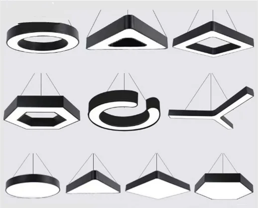 Pаспродажа Светодиодная офисная люстра, креативная шестиугольная Круглая Простая Y-образная сращивающаяся люстра особой формы, светильник для спортз...