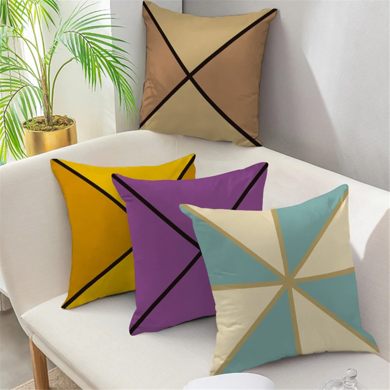 

Geometric Decorative Throw Pillows Triangle Geometry Pillow Covers For Living Room Bedroom Sofa Chair Cushion Cover Funda Cojin