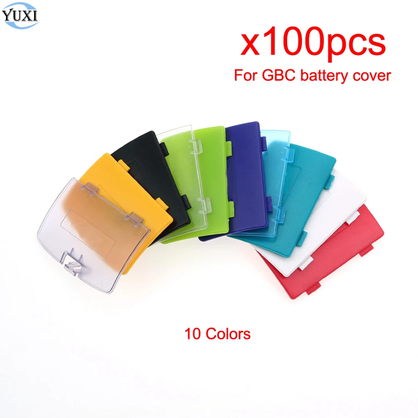 

YuXi 100pcs/lot Wholesale for Gameboy Color Battery Cover Lid Door Replacement For GBC Back Door Case