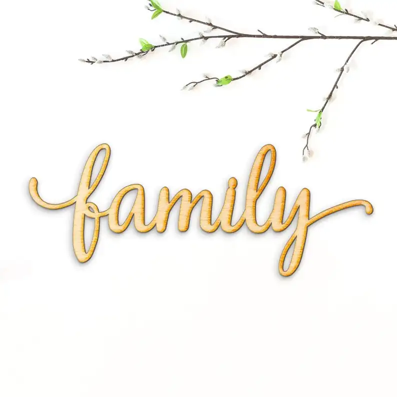 Семейный сценарий слово деревянный знак Искусство галерея стены семейный