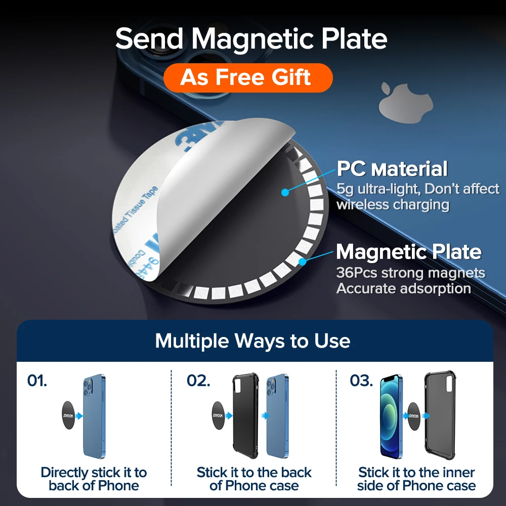 joyroom car phone holder magnetic wireless charger 15w qi fast charging for iphone 13 12 11 pro max fast charging phone holder free global shipping