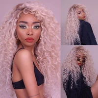 180 curly full lace human hair wigs for women remy hair ash blonde kinky curly wig13x6 lace front wig light roots pre plucked