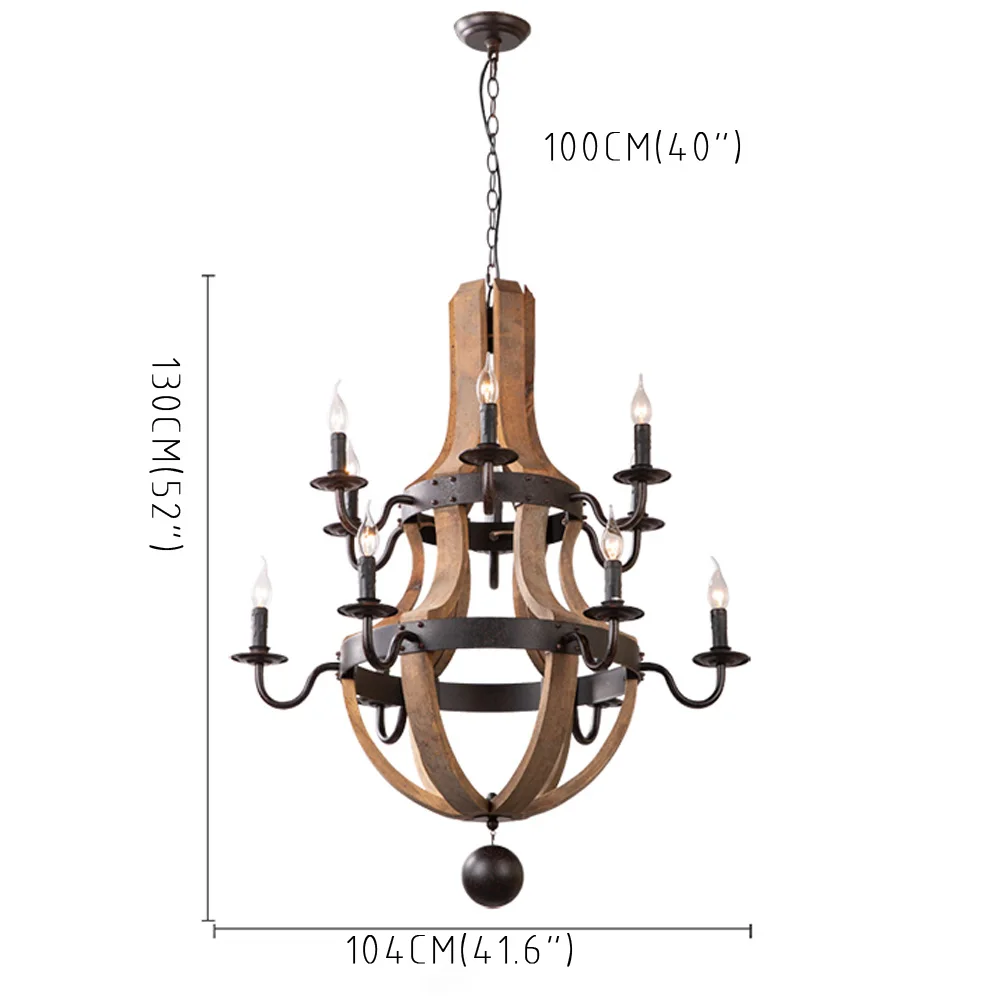 Ecolight Винтаж люстры 5 огни дерево люстра лампа Лофт свет Ретро свет D50* H60CM