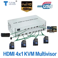 1080p 4x1 kvm hdmi multivisor quad screen multivisor em tempo real com hdmi comutador sem costura 1 mouse para teclado contro