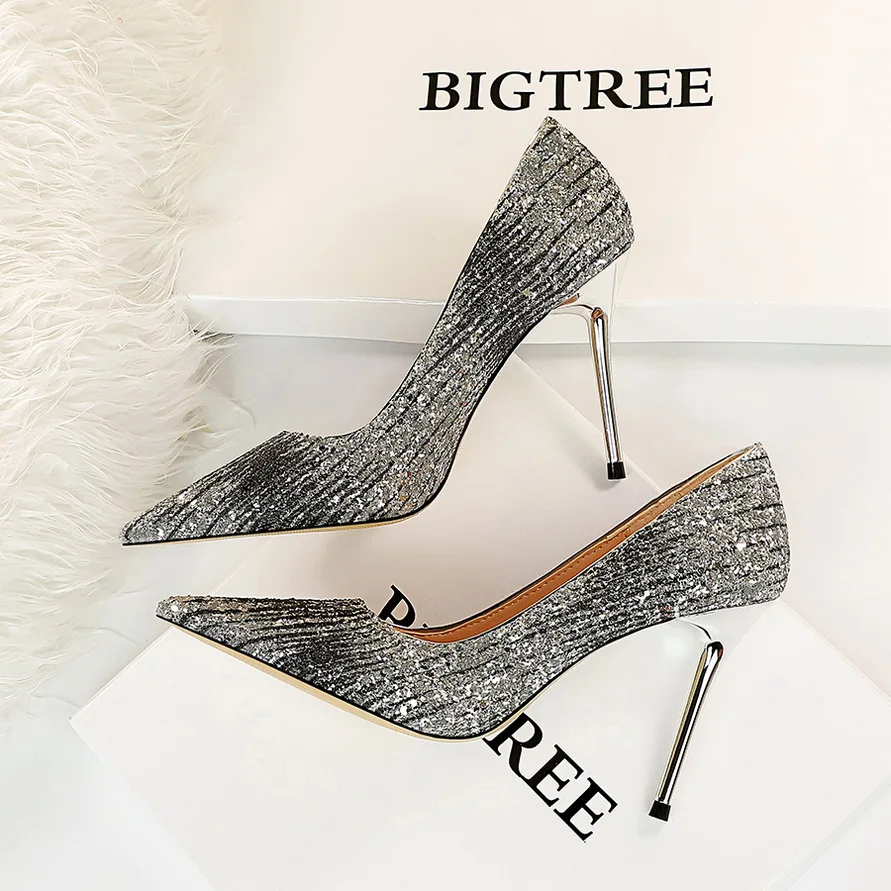 

BIGTREE Fashion Women High Heels Shallow Stiletto Wedding/Party Lady Pumps Spring/Autumn Classic Female Shoes Woman Footwear