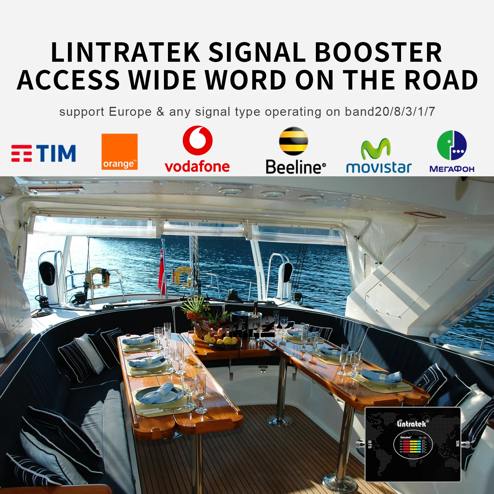 Усилитель мобильного сотового сигнала Lintratek 4g LTE 800 900 1800 2100 МГц lte модем антенна