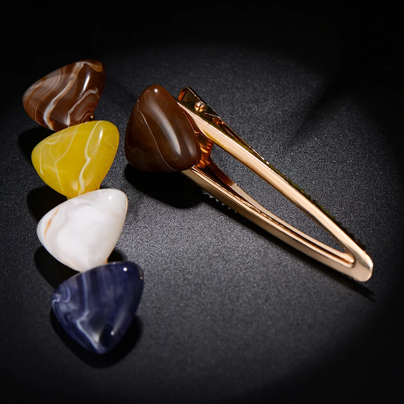 Шикарная многоцветная треугольная шпилька в стиле панк акриловые заколки для