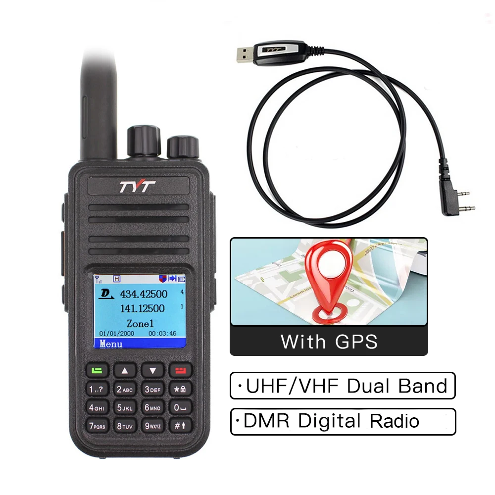 TYT MD UV380 Walkie Talkie двухдиапазонное радио телефон VHF UHF MD380 цифровое двухстороннее DMR
