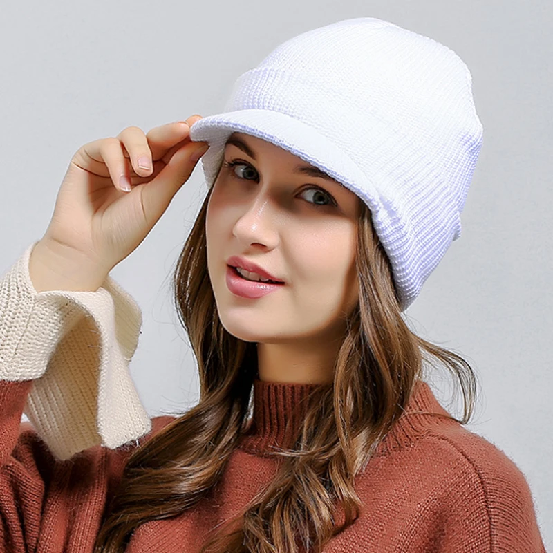 2019 Женская и мужская вязаная шапка в армейском стиле с толстыми полосками