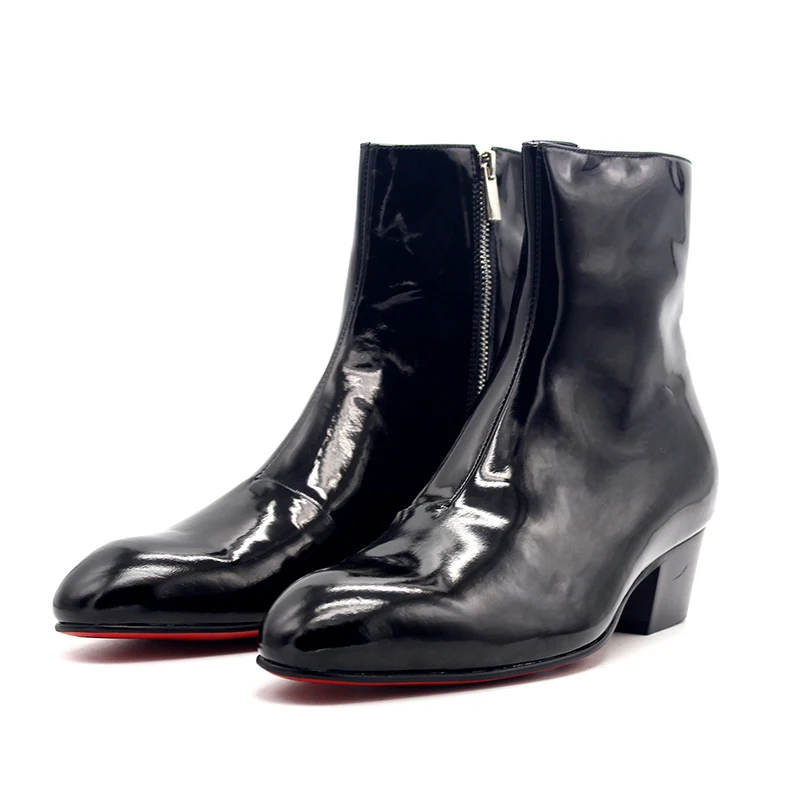 Мужские модные ботильоны из натуральной кожи Туфли оксфорды с острым носком на