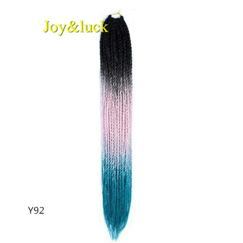 Y92 Joy& luck 24 дюйма Сенегальские закрученные крючком косички 30 прядей синтетические волосы для наращивания плетение волос - Цвет: Y92
