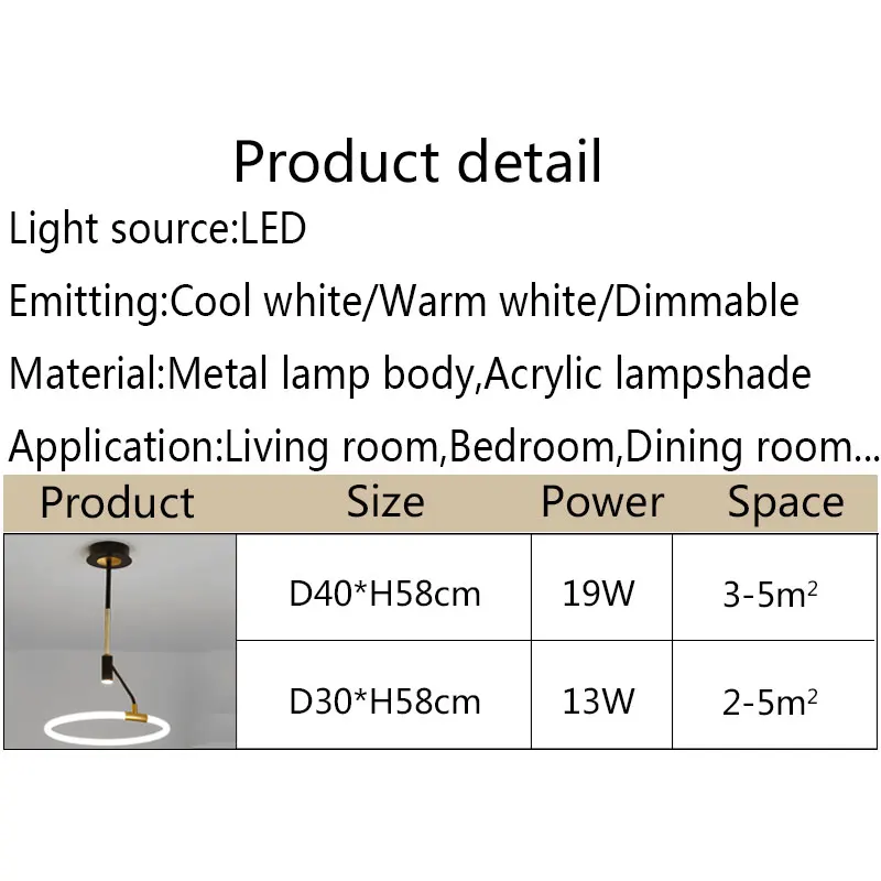 Indoor Decoration Modern Pendant Light Home Pendant Lamp For Living Room Bedroom Hanging Lamp Dining Room Kitchen Led Chandelier