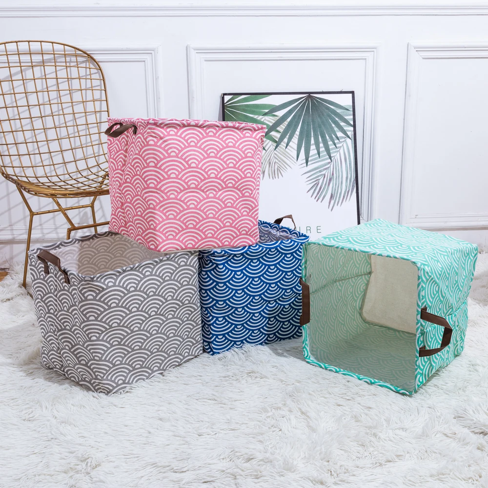 

Cube Storage box Canvas Fabric Storage Basket Toy Organizer with Handles Gift Basket for Home Office Clothes Toy Shelf Basket