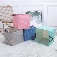cube storage box canvas fabric storage basket toy organizer with handles gift basket for home office clothes toy shelf basket
