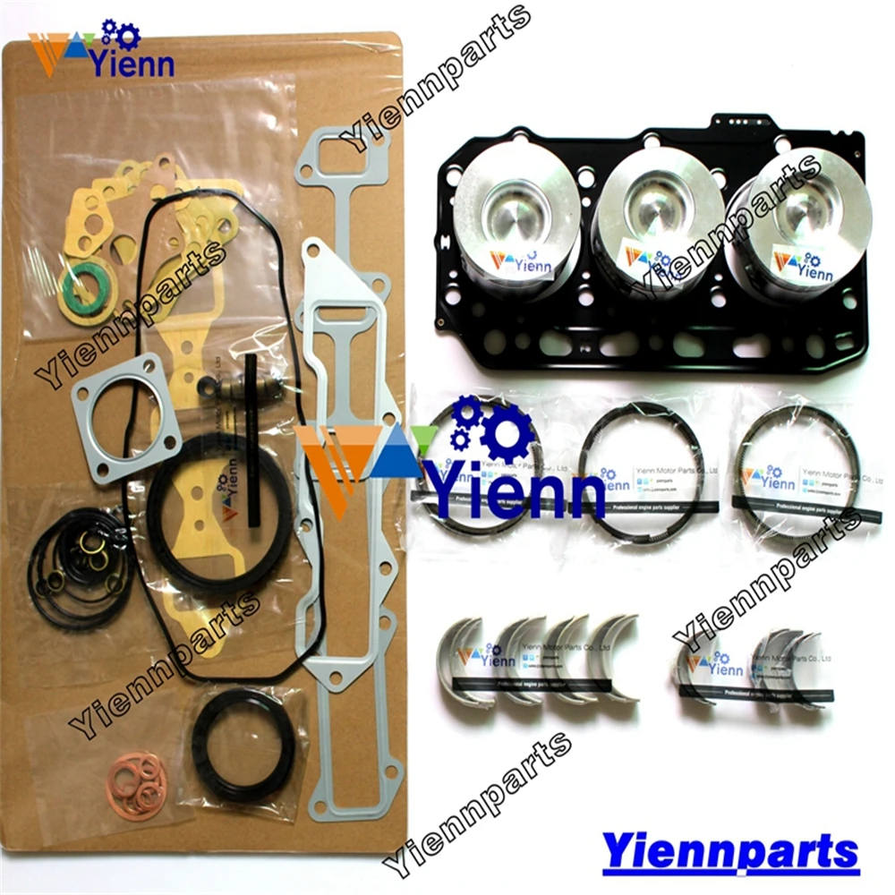 

3TNB78 Overhaul Rebuild Kit Piston With Ring Bearing Full Gasket Set For Yanmar John Deere Excavator Wheel Loader Diesel Engine