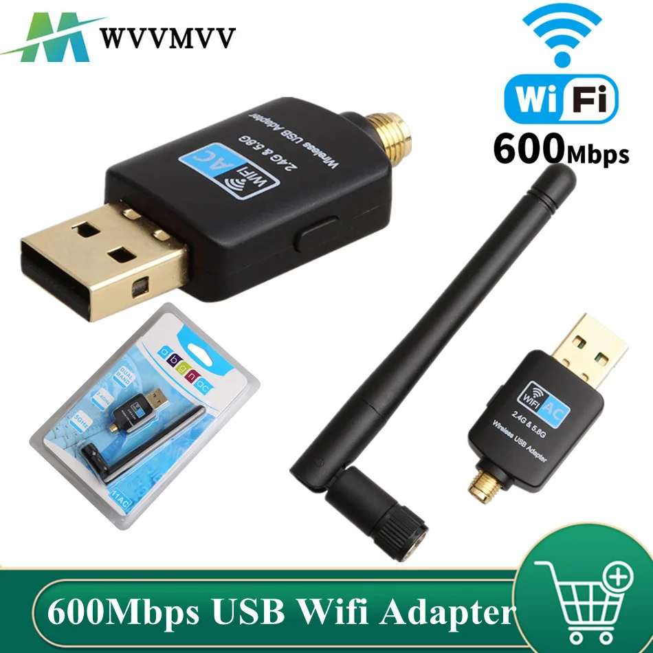 

USB Wi-Fi адаптер 600 Мбит/с, 5,8 ГГц + 2,4 ГГц