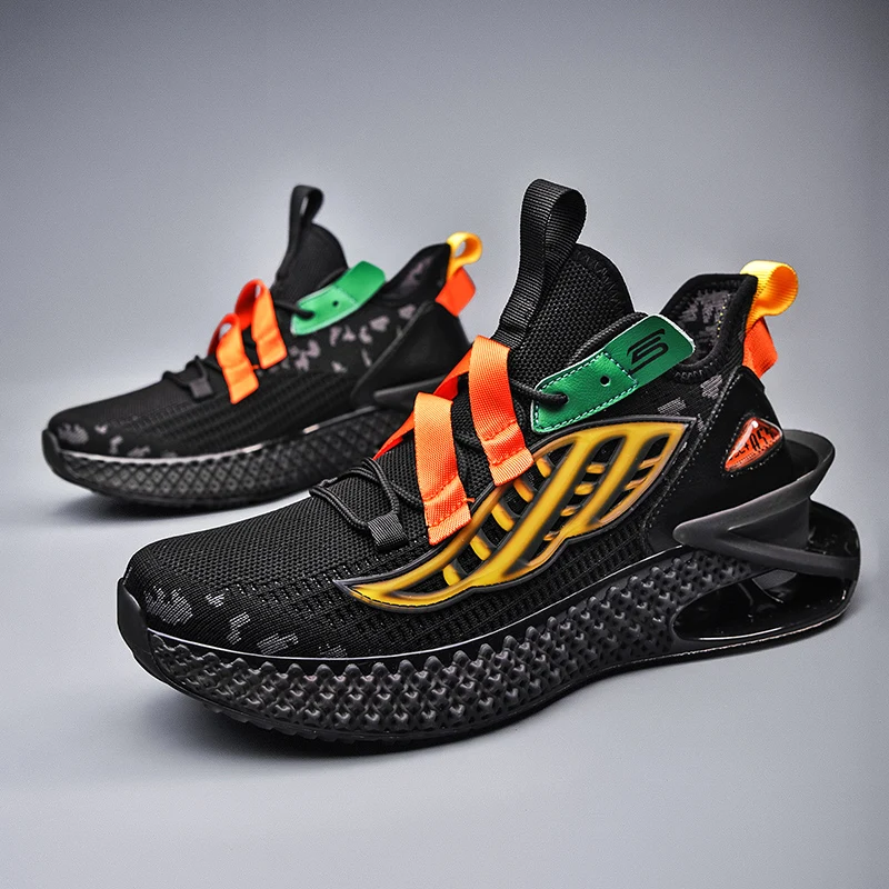 

New Men Blade Running Shoes Breathable Sneakers Fashion Wear-resistant Sports Shoes Antiskid Damping Outsole Jogging Shoes