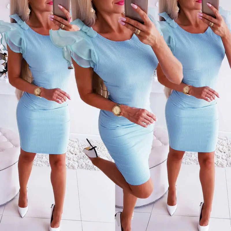 Женское кружевное платье с коротким рукавом облегающее клубное мини-платье