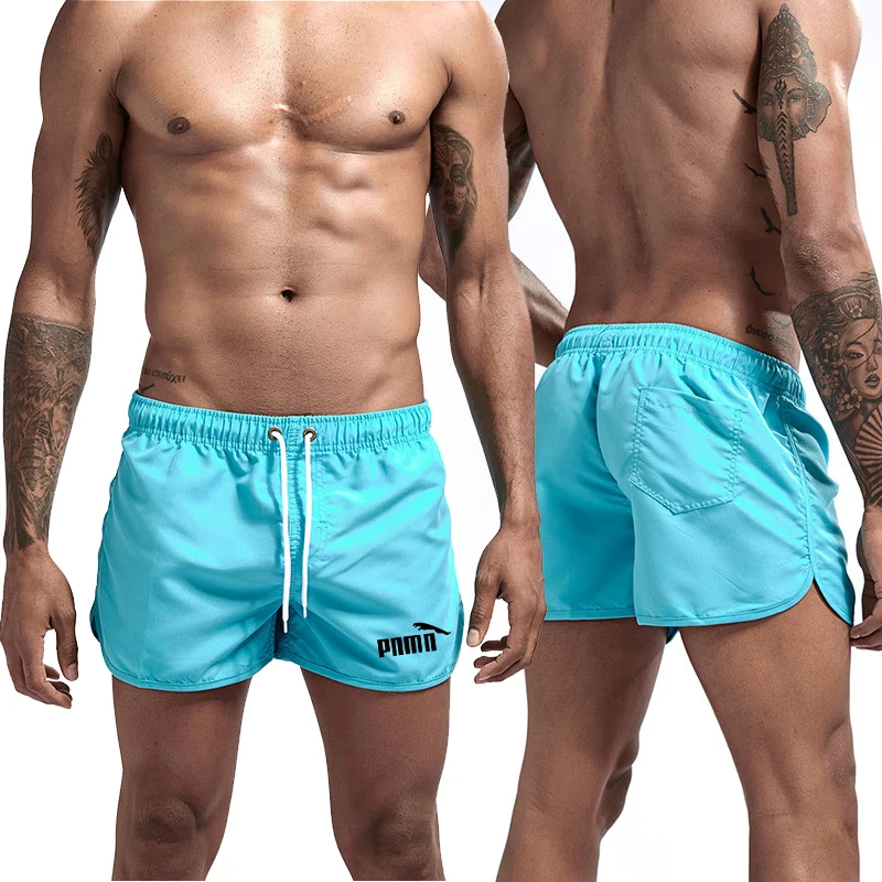 

2021 Summer Brand Men's Swimwear Shorts Print Beachwear Sexy Swim Trunks Men Swimsuit Low Waist Breathable Beach Wear Surf New