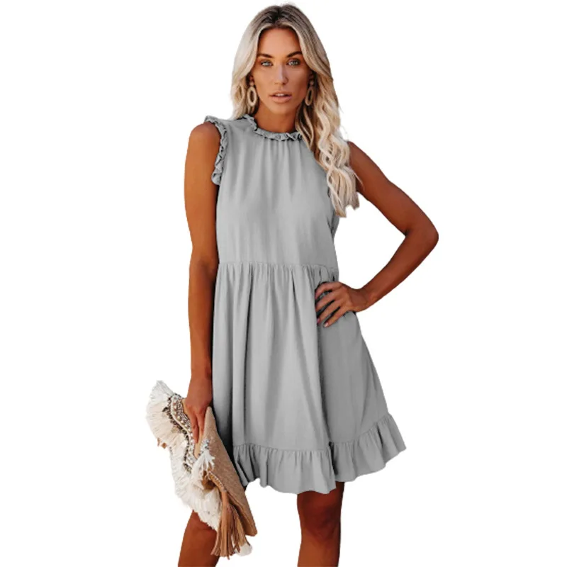 

2021 summer women's new style dress with ruffled waist